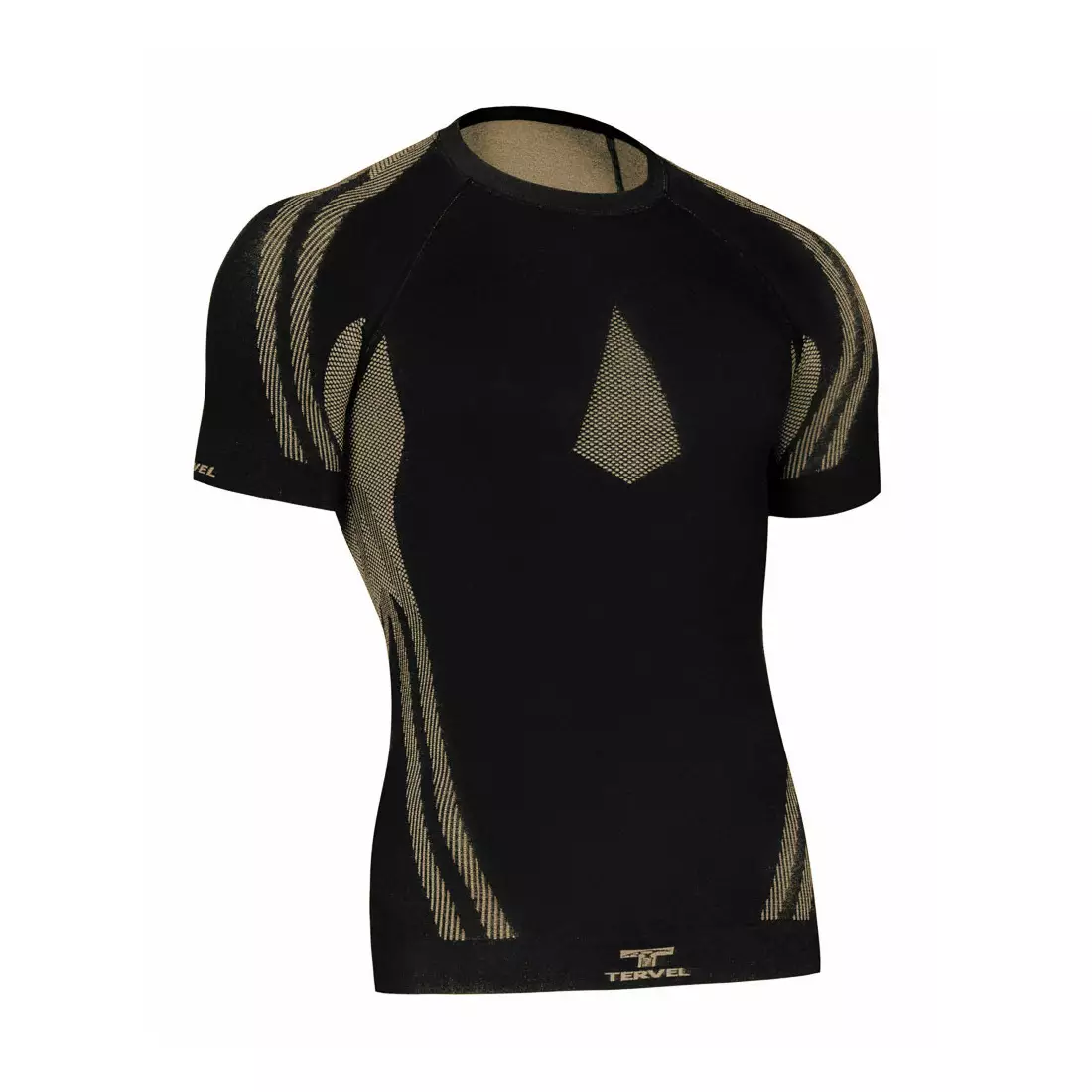 TERVEL OPTILINE LIGHT MOD-02 - men's thermal T-shirt with short sleeves, color: Black and gold