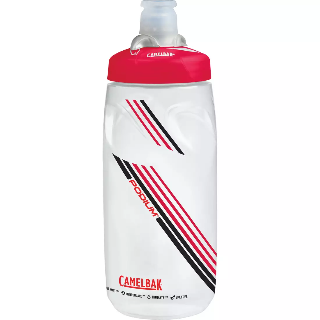 Camelbak SS17 Podium bicycle water bottle 21oz / 620 ml Clear Red