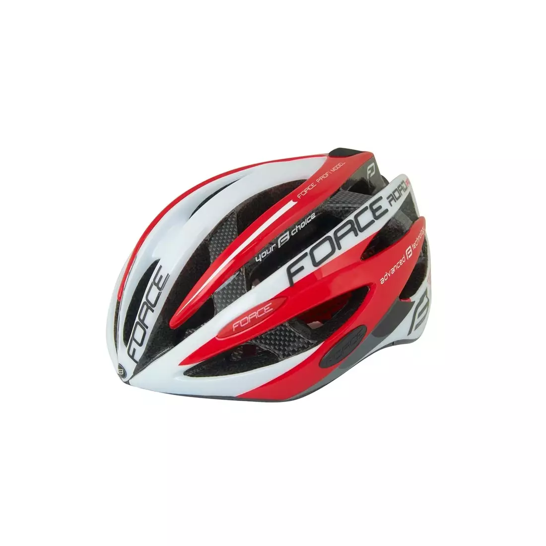 FORCE bicycle helmet ROAD PRO, White and red