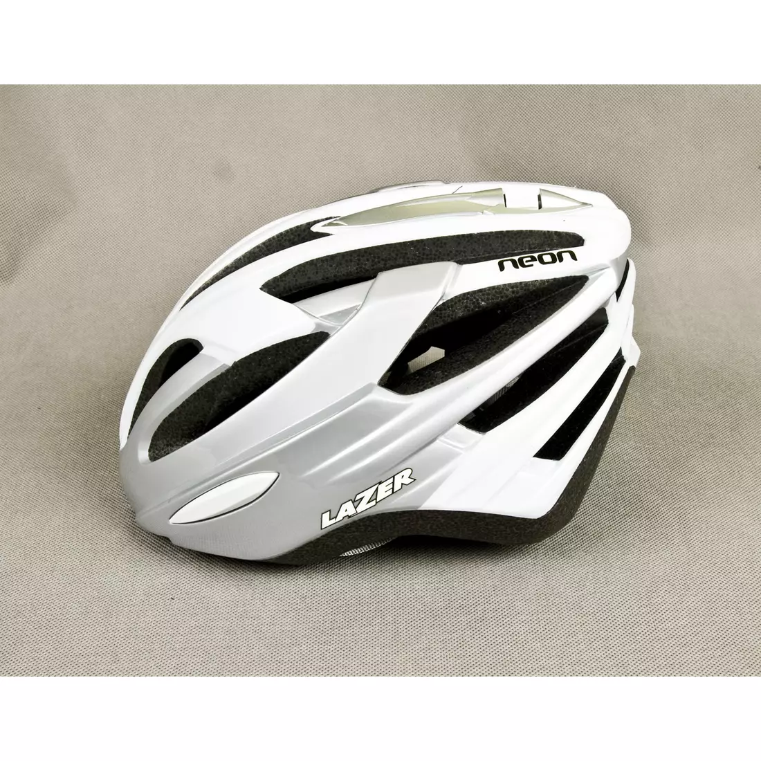 LAZER NEON bicycle helmet silver and white