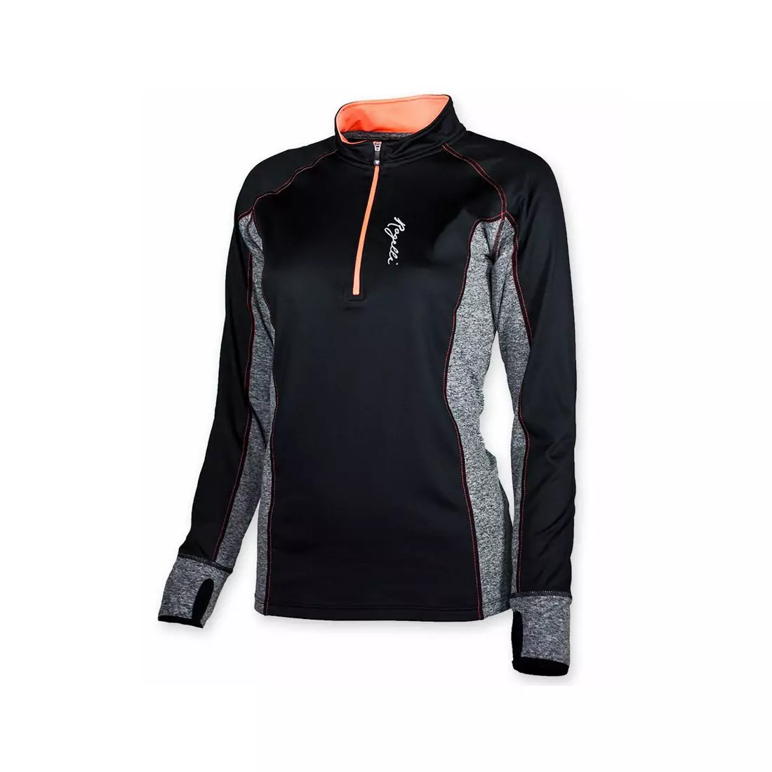ROGELLI MAURA - women's insulated running sweatshirt 840.660, color: black and pink (coral)