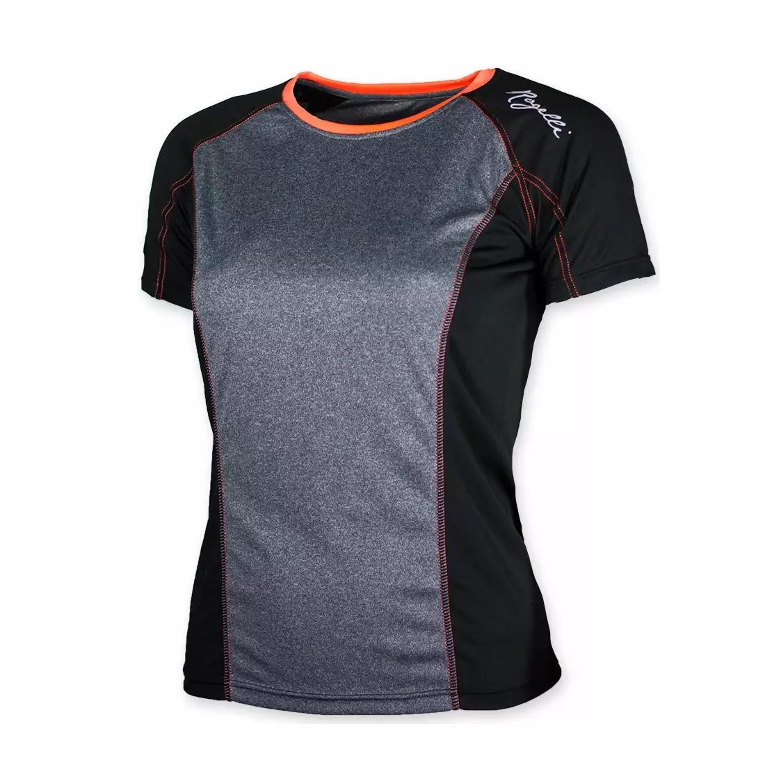 ROGELLI MAURIZIA - women's T-shirt K/R 840.260, black and pink (coral)