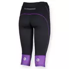 ROGELLI SUEZ women's running shorts 840.743, 3/4 leg, black and purple