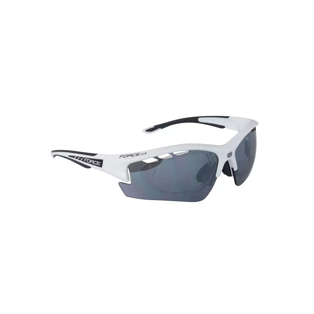 909222 FORCE RIDE PRO glasses with interchangeable lenses + correction white and black