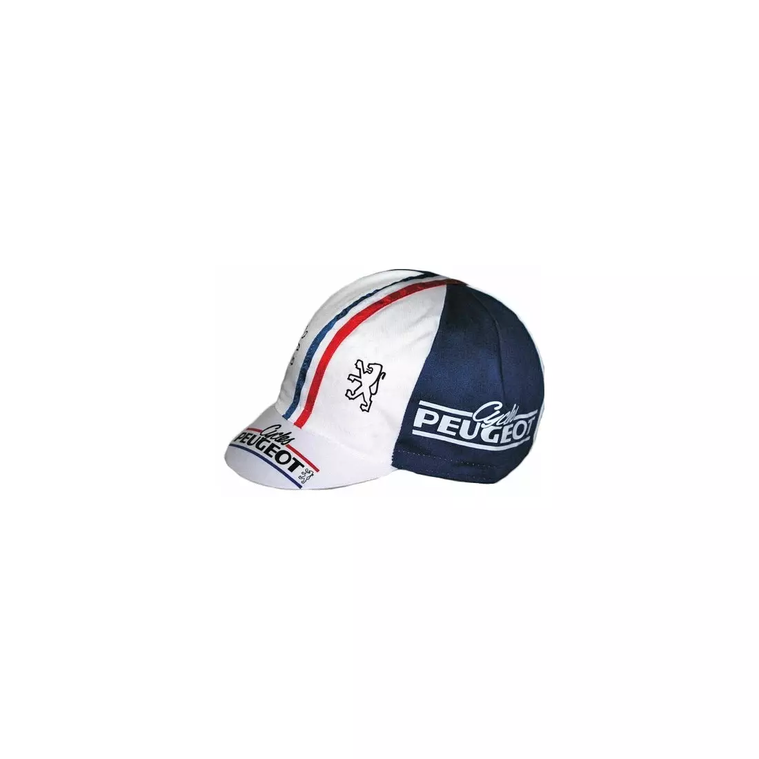 Apis Profi PEUGEOT cycling cap, white and blue