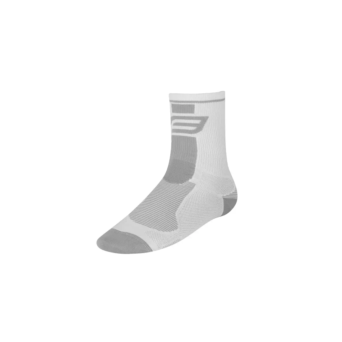 FORCE LONG sport socks white and grey 