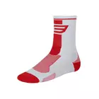 FORCE LONG sports socks white and red socks