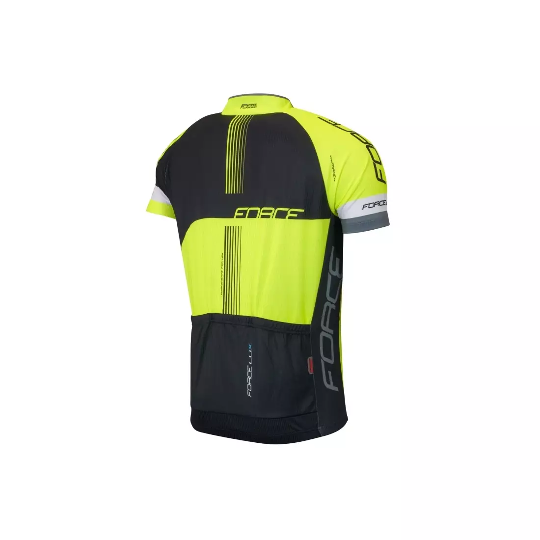 FORCE LUX men's cycling jersey 900131, color: black and fluorine