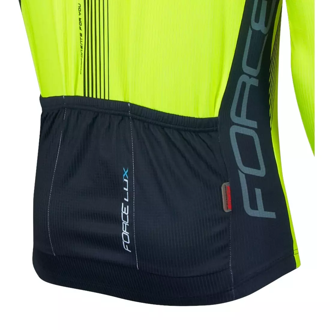 FORCE LUX men's cycling jersey long sleeve black-fluor 900141