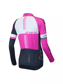 FORCE LUX women's cycling jersey long sleeve black-pink 900142