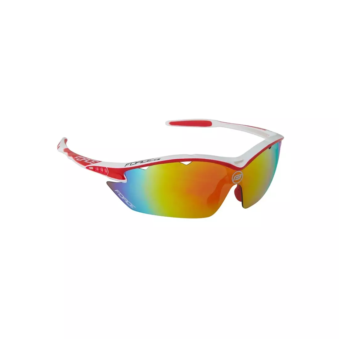 FORCE RON Cycling/sports glasses white and red 91011 replaceable lenses