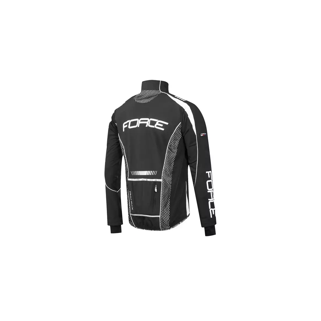 FORCE X72 PRO men's softshell bike jacket black-white 90001