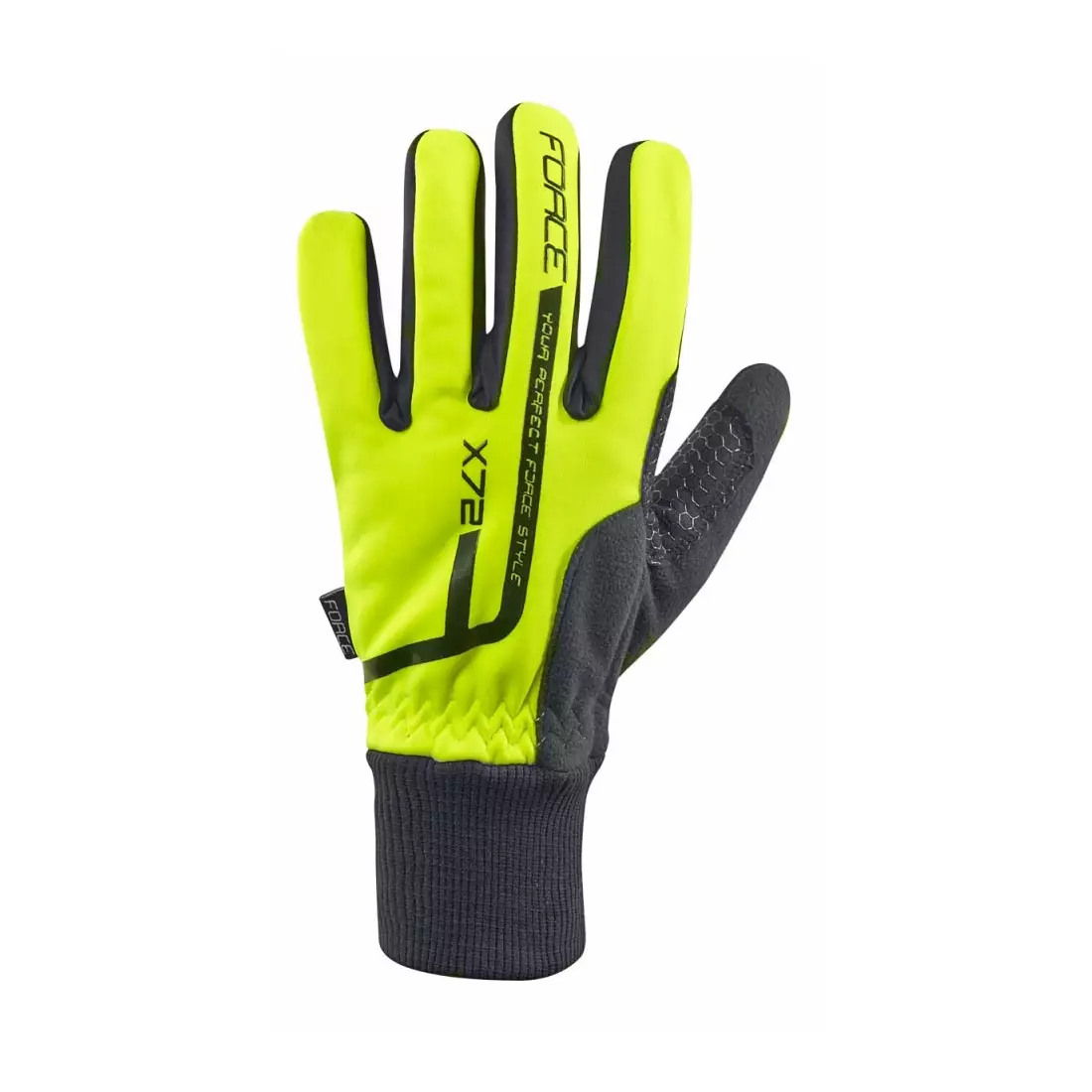FORCE X72 winter cycling gloves yellow fluor
