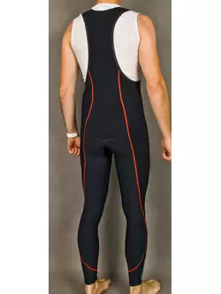 MikeSPORT GEXO insulated cycling pants with COMP HP insert, bibs, black and red seams