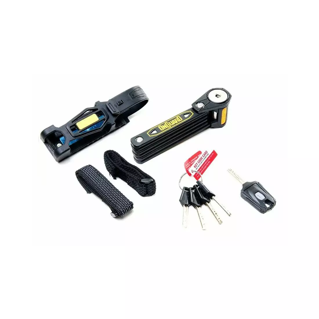 ONGUARD Bicycle clasp Heavy Duty Link Plate Lock K9 112,5cm - 5 x Keys with code ONG-8114 