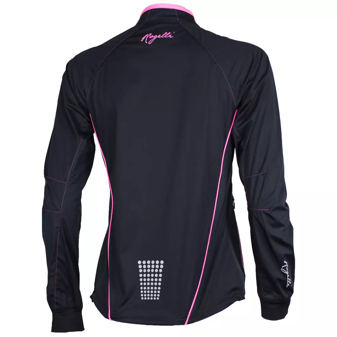 ROGELLI RUN STELLE 801.800 - women's rainproof running jacket, black and pink