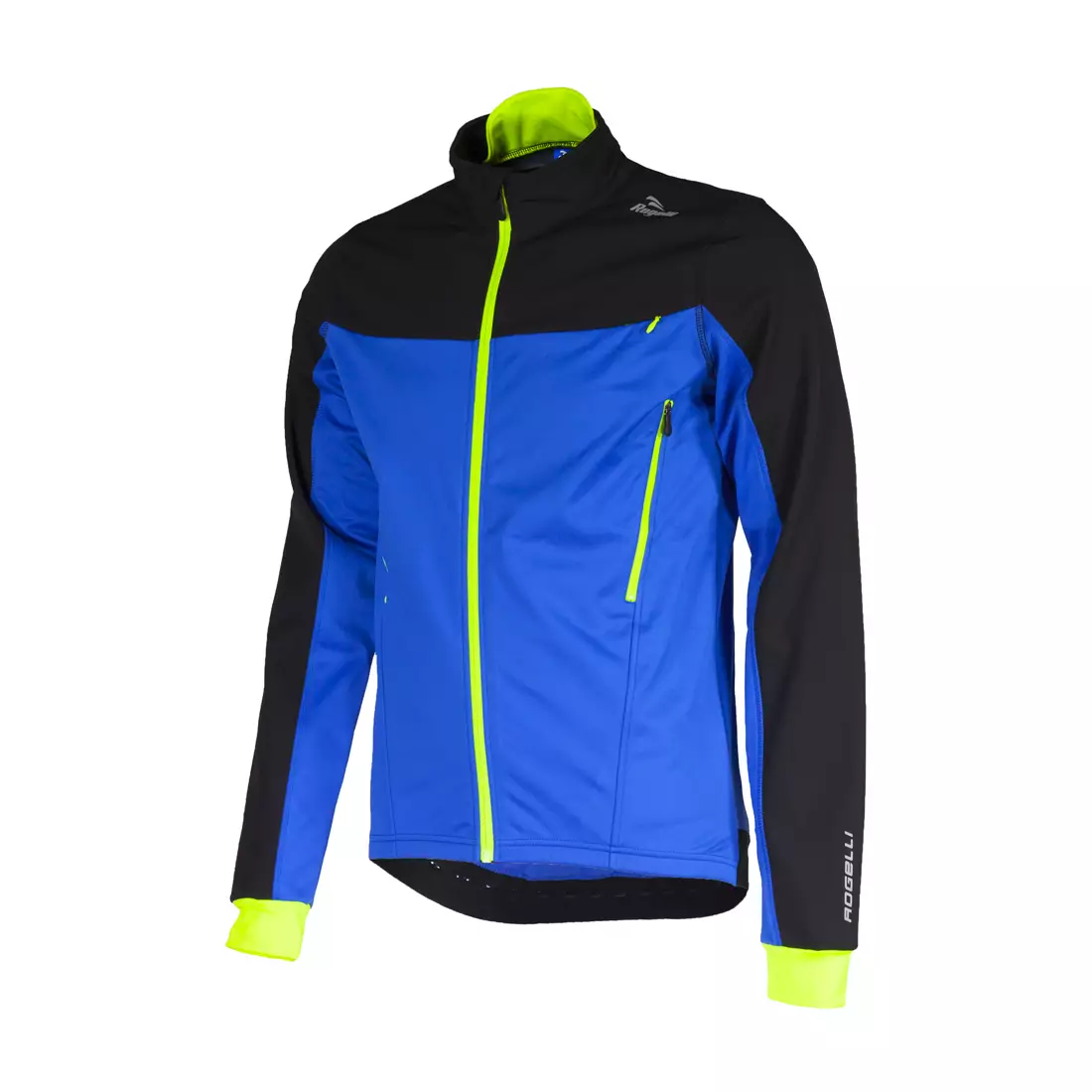 ROGELLI TRABIA winter cycling jacket Softshell, black-blue-fluor 003.115