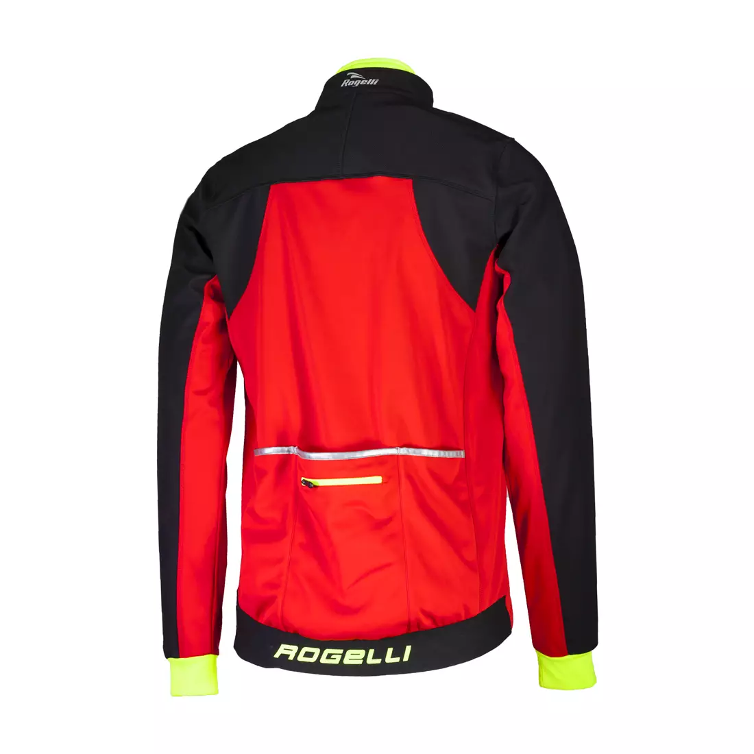 ROGELLI TRABIA winter cycling jacket Softshell, black-red-fluor 003.116