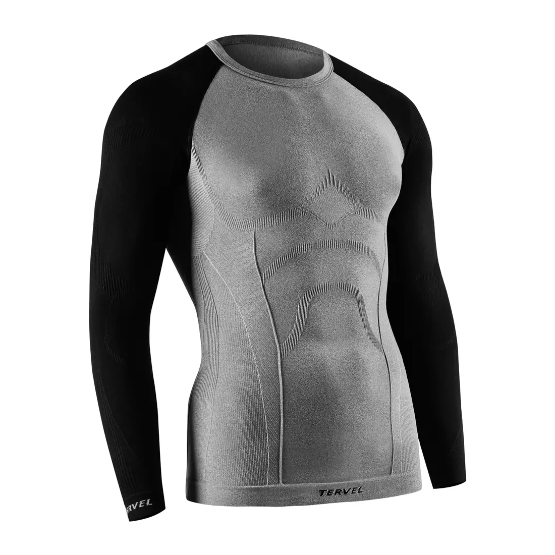TERVEL COMFORTLINE 1002 - men's thermal T-shirt, long sleeve, color: Melange - black