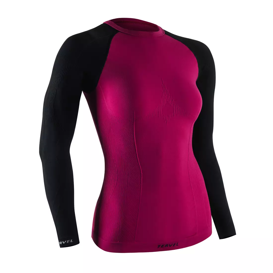 TERVEL COMFORTLINE 2002 - women's thermal T-shirt, long sleeve, color: pink (carmine)-black