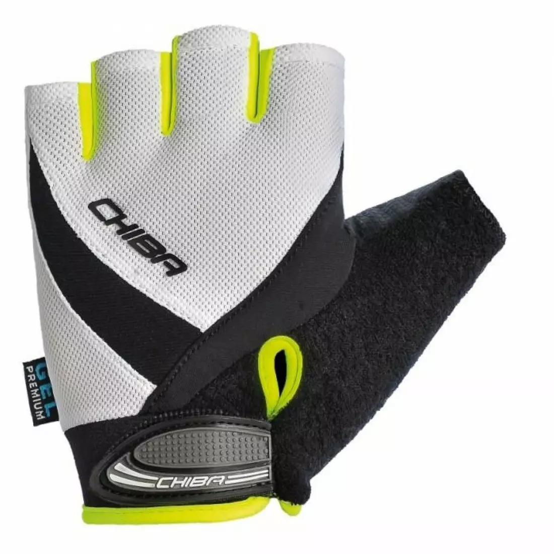 CHIBA AIR PLUS cycling gloves, white-fluo 30145