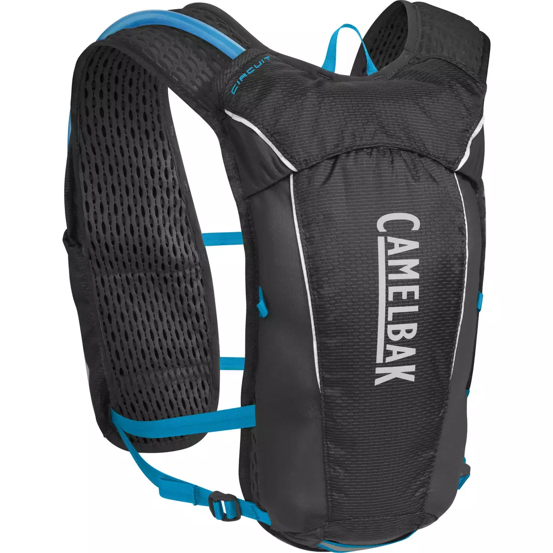 Camelbak SS18 running backpack with water bladder Circuit Vest 50oz /1.5L Black/Atomic Blue 1138001900