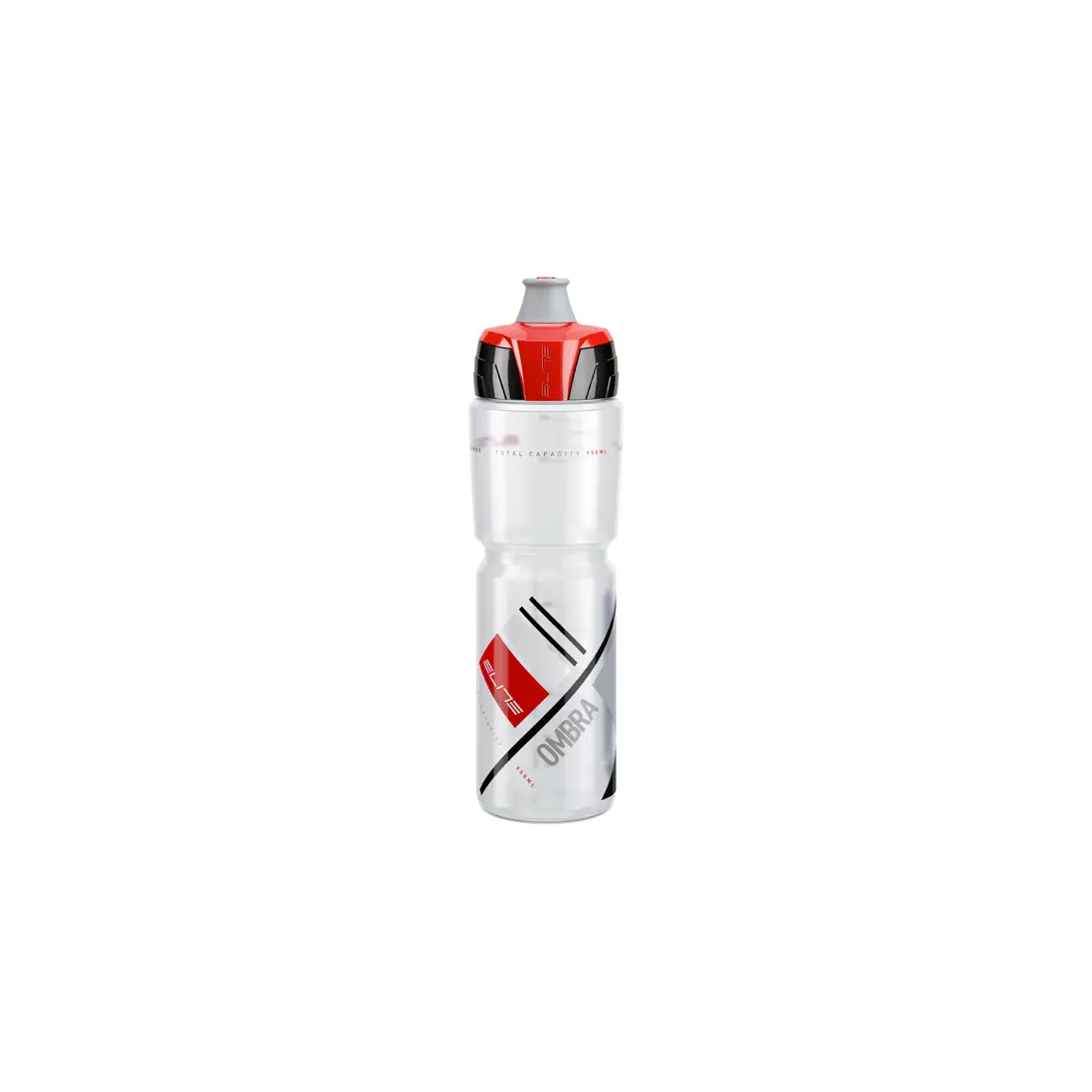 Elite Ombra bicycle bottle Clear-Red Graphics 950ml EL0150601 SS19