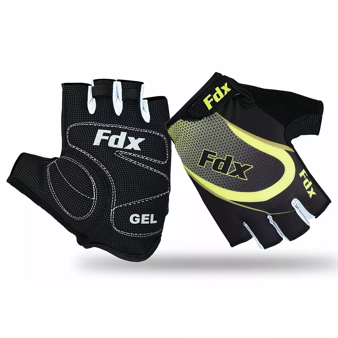 FDX 1010 men's cycling gloves black and yellow