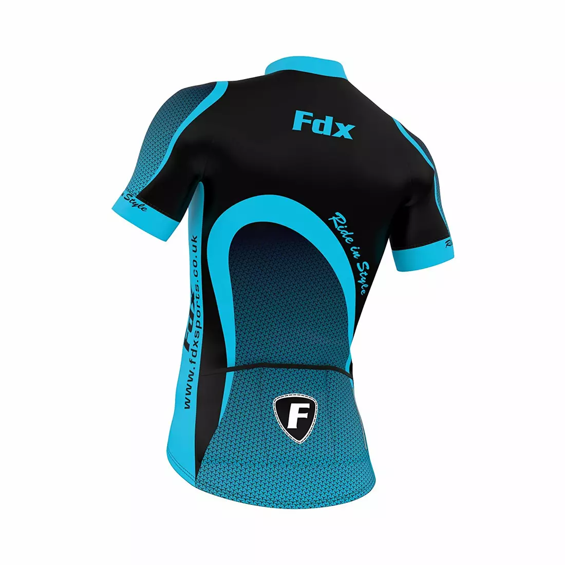 FDX 1010 summer cycling set: jersey + bib shorts, black and blue