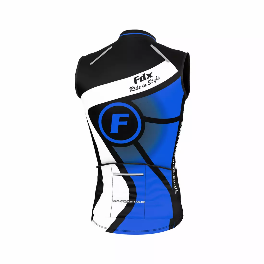 FDX 1020 men's sleeveless cycling jersey black and blue