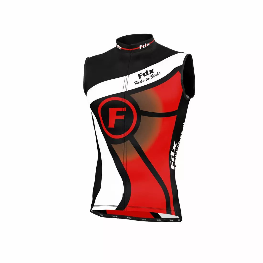 FDX 1020 men's sleeveless cycling jersey black and red