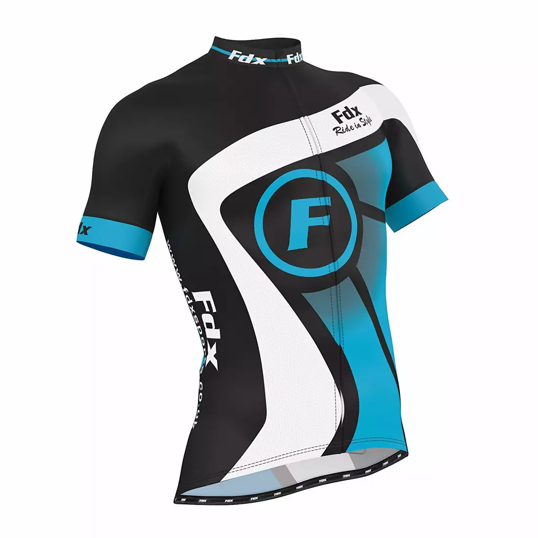 FDX 1020 summer cycling set: jersey + bib shorts, black and blue