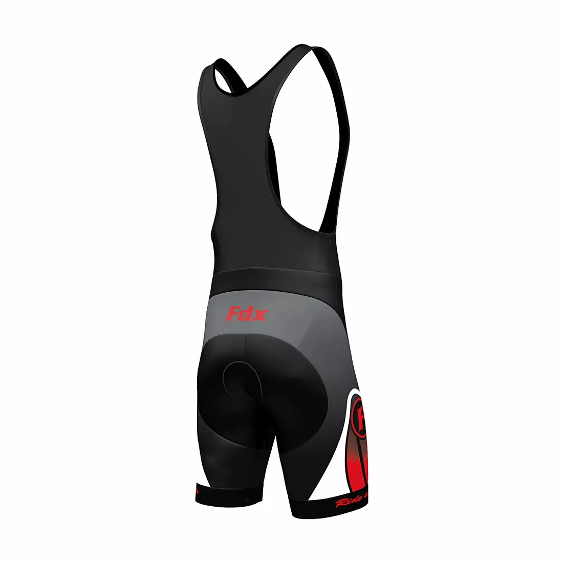 FDX 1020 summer cycling set: jersey + bib shorts, black and red