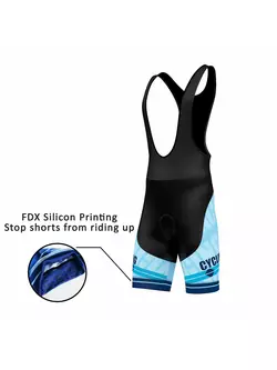 FDX 1050 bib shorts, black and blue