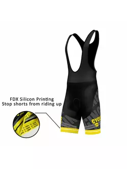 FDX 1050 bib shorts, black and yellow
