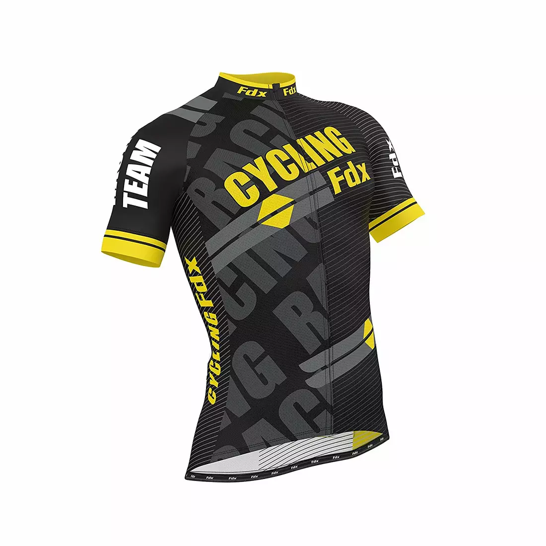 FDX 1050 men's cycling jersey black and yellow