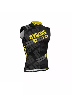 FDX 1050 men's sleeveless cycling jersey black and yellow