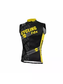 FDX 1050 men's sleeveless cycling jersey black and yellow