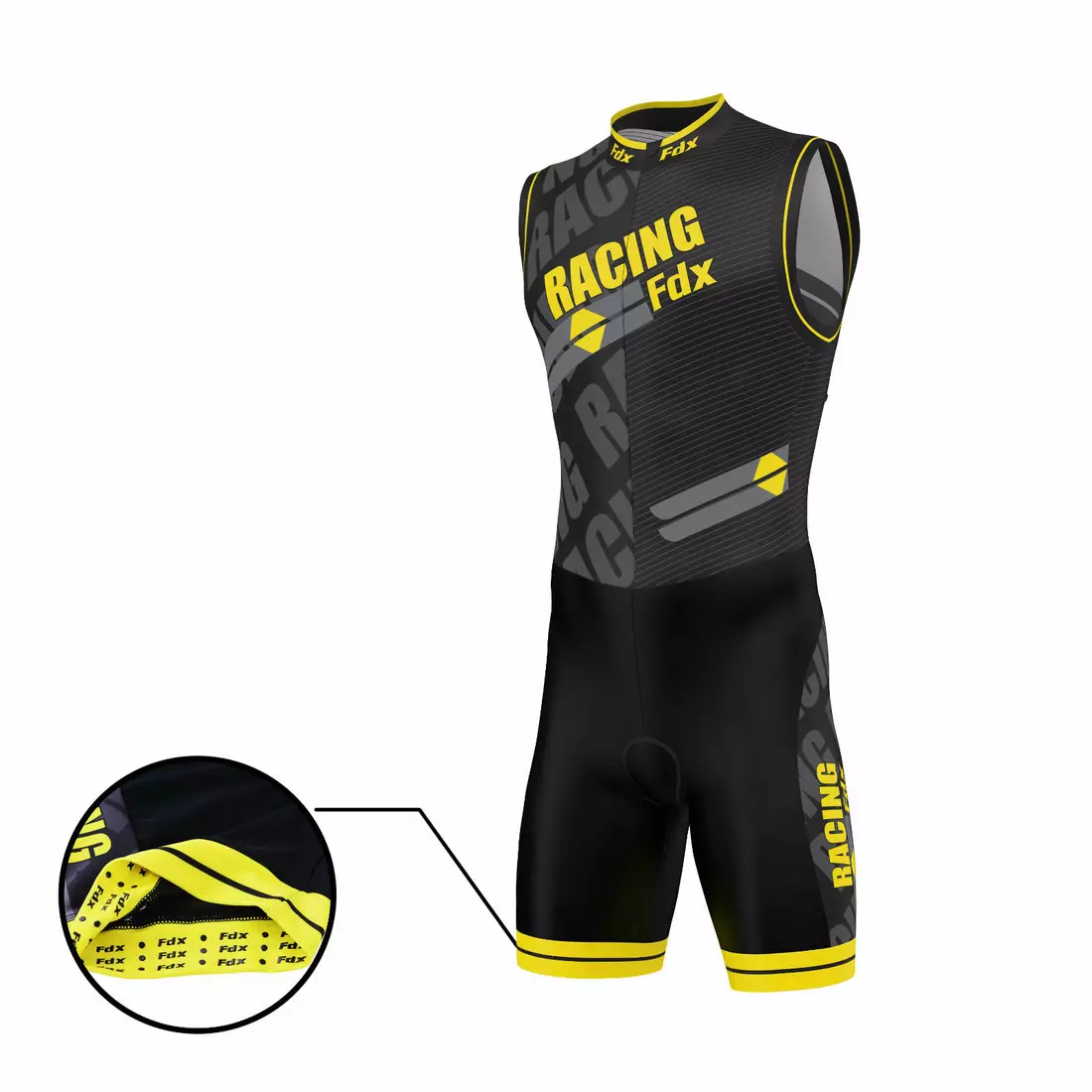 FDX 1050 triathlon suit black and yellow