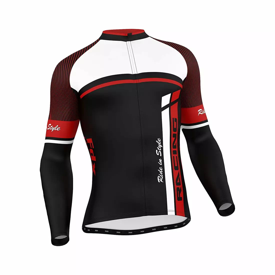 FDX 1220 men's black and red cycling sweatshirt