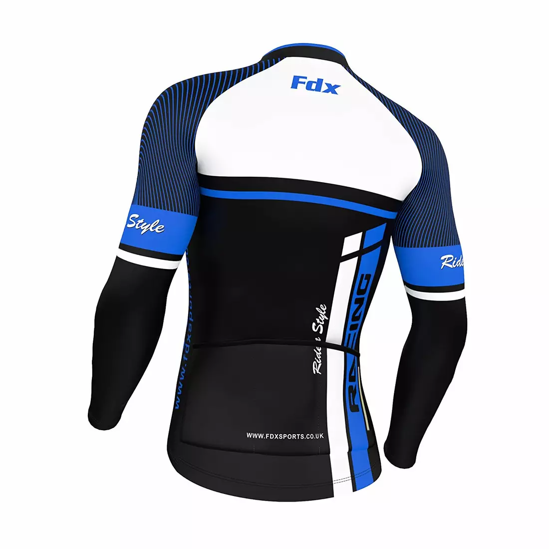 FDX 1220 men's cycling sweatshirt, black and blue