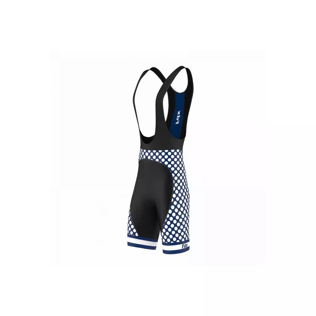 FDX 1260 men's bib shorts black-white(dots)-blue