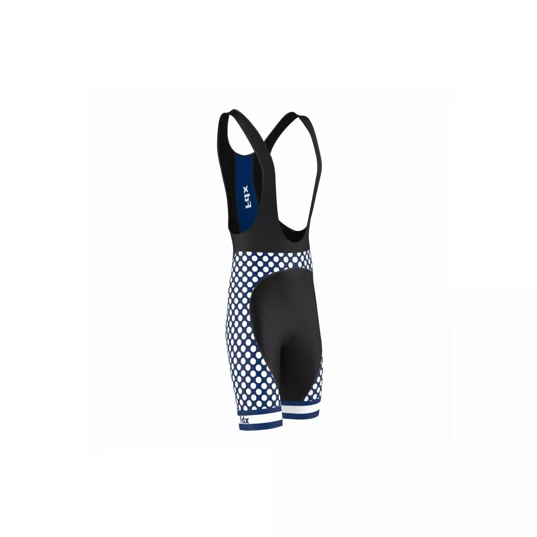 FDX 1260 men's bib shorts black-white(dots)-blue