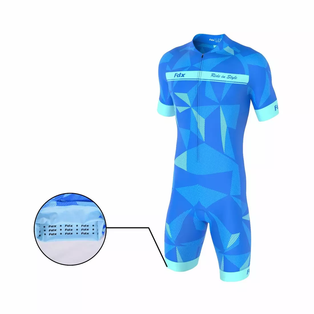 FDX 1270 one-piece cycling suit/suit, blue