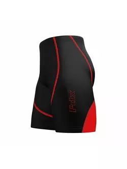 FDX 1610 bicycle shorts without suspenders, black and red