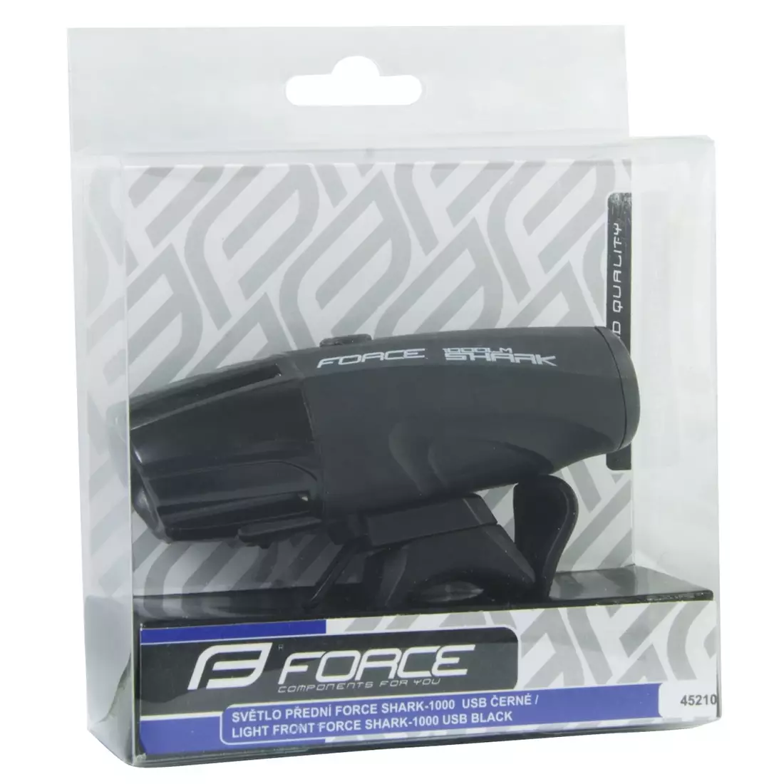 FORCE 45210 SHARK CREE XPE-R3 front bicycle light, 1000 lumens, USB