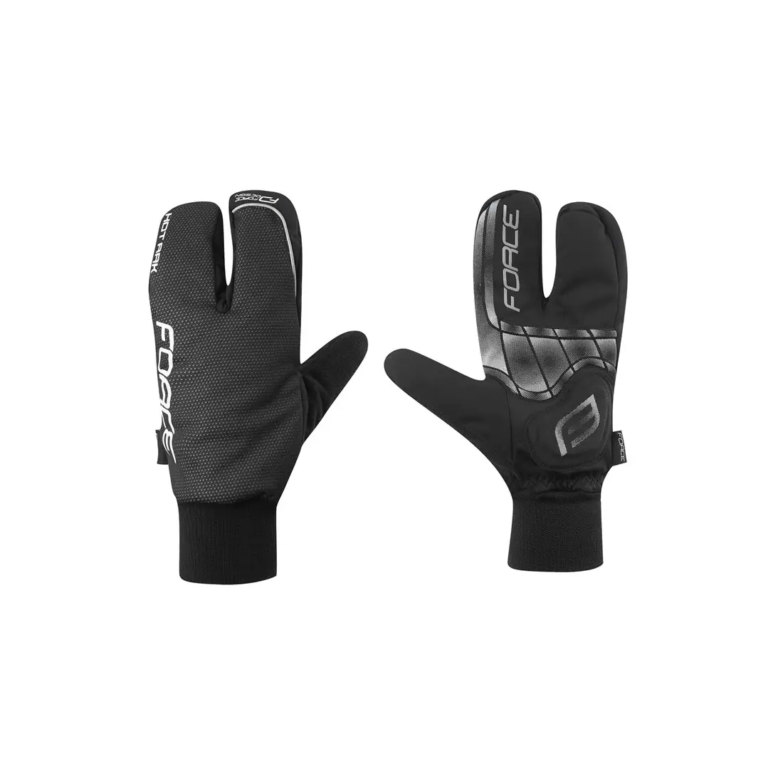 FORCE 90422 HOT RAK 3 winter cycling gloves, black