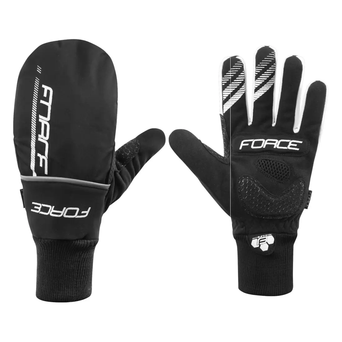 FORCE 90462 COVER winter cycling gloves, black