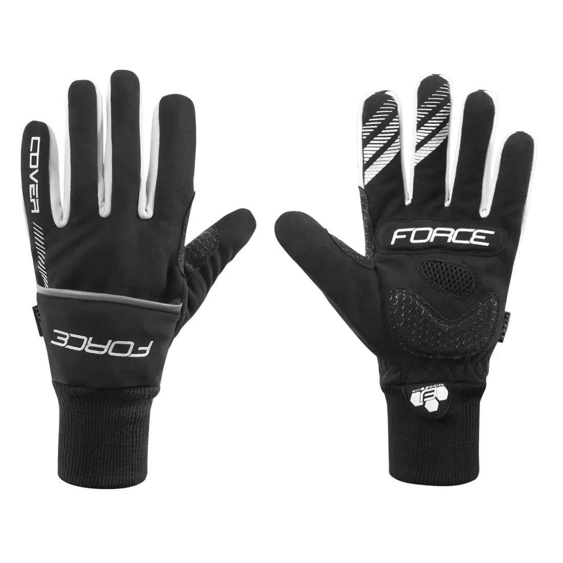 FORCE 90462 COVER winter cycling gloves, black