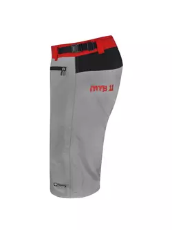 FORCE Cycling shorts 2w1 MTB-11, gray-red 900330